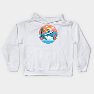 Surfing Shag Kitty Kids Hoodie